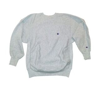 Vtg‎ Champion Gray Reverse Weave Men's Sweatshirt Crewneck Pullover Logo USA XL